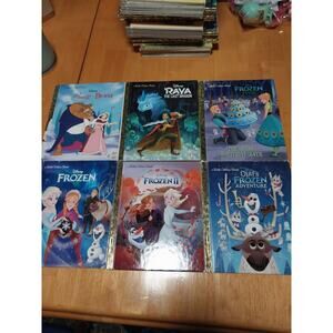 Disney Little Golden Books Lot Beauty and the Beast Raya Frozen Frozen II